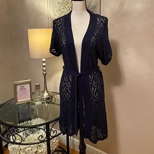 Outback Red - Long belted cardigan